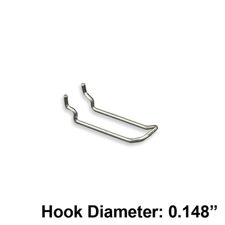 AZAR DISPLAYS 3" Metal Wire Loop Hook: 0.148" Dia., PK50 701130